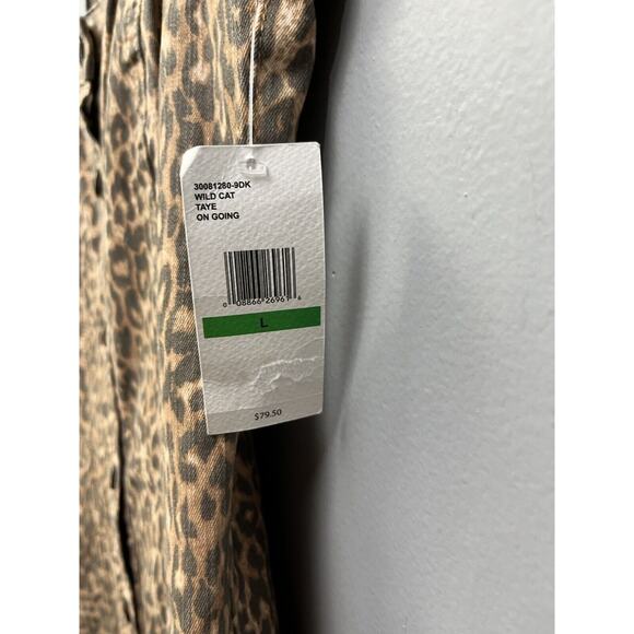 Jessica Simpson Jumper Dress Womens Large Leopard Denim Button front NEW - Picture 5 of 8